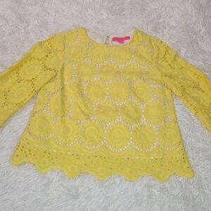 Lilly Pulitzer Eyelet Mariella Top with 3/4 Sleeves